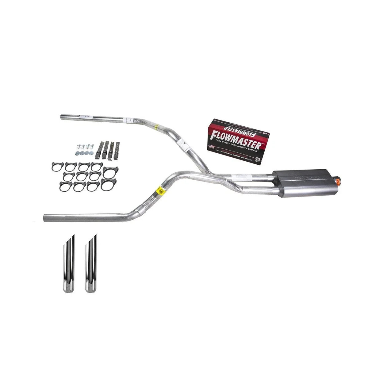 Dual Exhaust 2.5" Pipe for Silverado 1500 1999–2006 (Flowmaster 50 SW Tip)