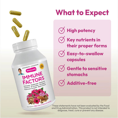 Immune Factors Echinacea 60 Capsules for Health Support (Pack of 1)
