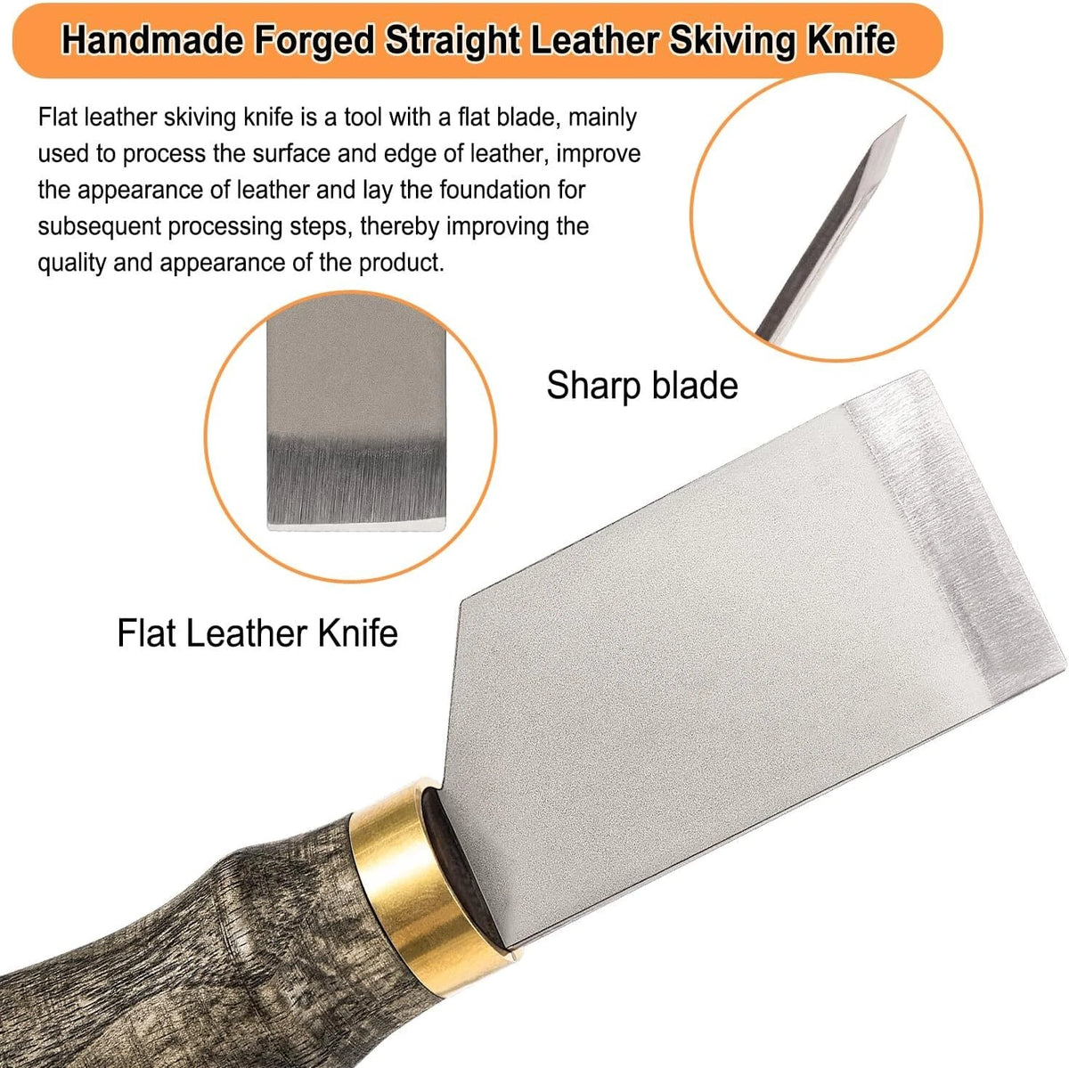 Leather Skiving Knife for Flat Leather Cutting with Case