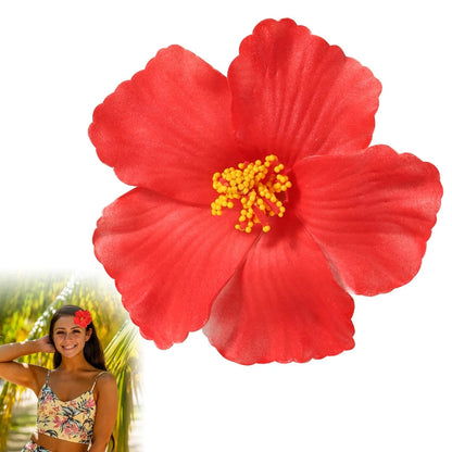 2X Red Flower Hair Clips for Beach Party