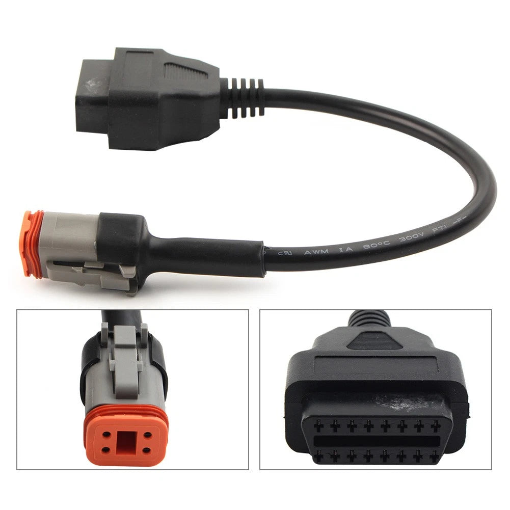 4Pin to OBD2 Diagnostic Scanner Adapter Cable for Harley Davidson