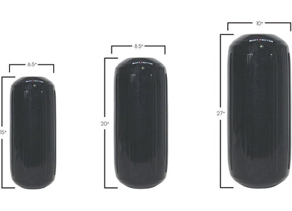 2X Inflatable Fender for Boat (3006.7300.2) 6.5" x 15" Black