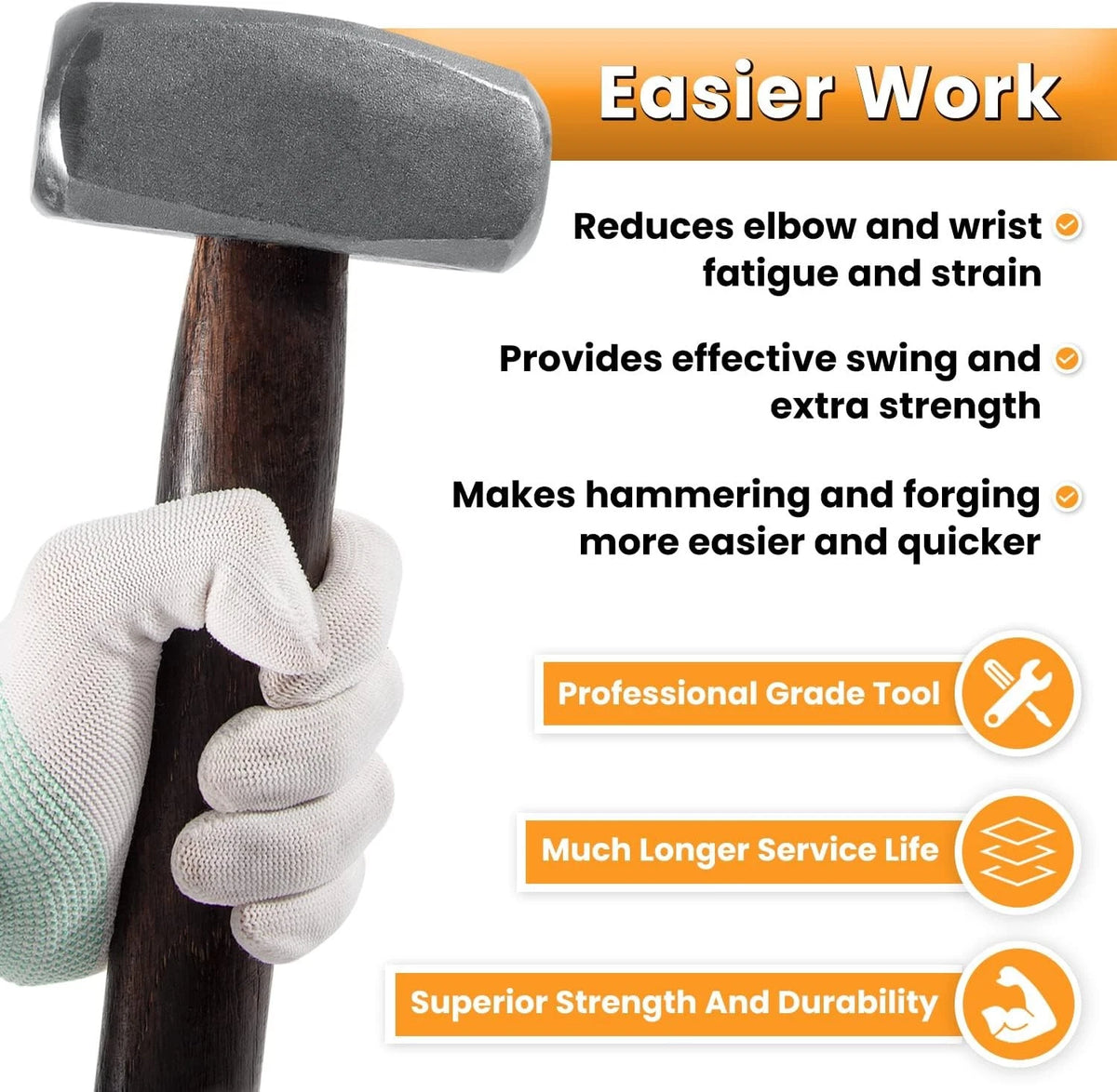 3LB Handmade Forge Hammer for Farrier, Knife Maker, Blacksmith