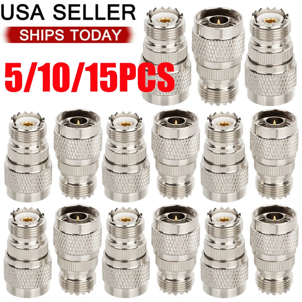 5PC N-Type Male Plug to SO-239 UHF Female Jack RF Adapter Connector