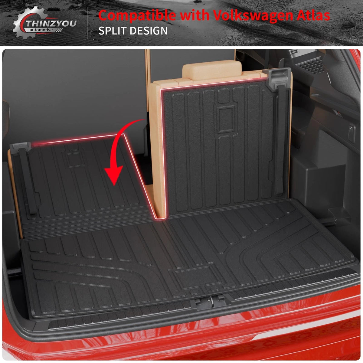 Cargo Mat & Trunk Liner for Volkswagen Atlas (2018–2026) with Back Seat Cover