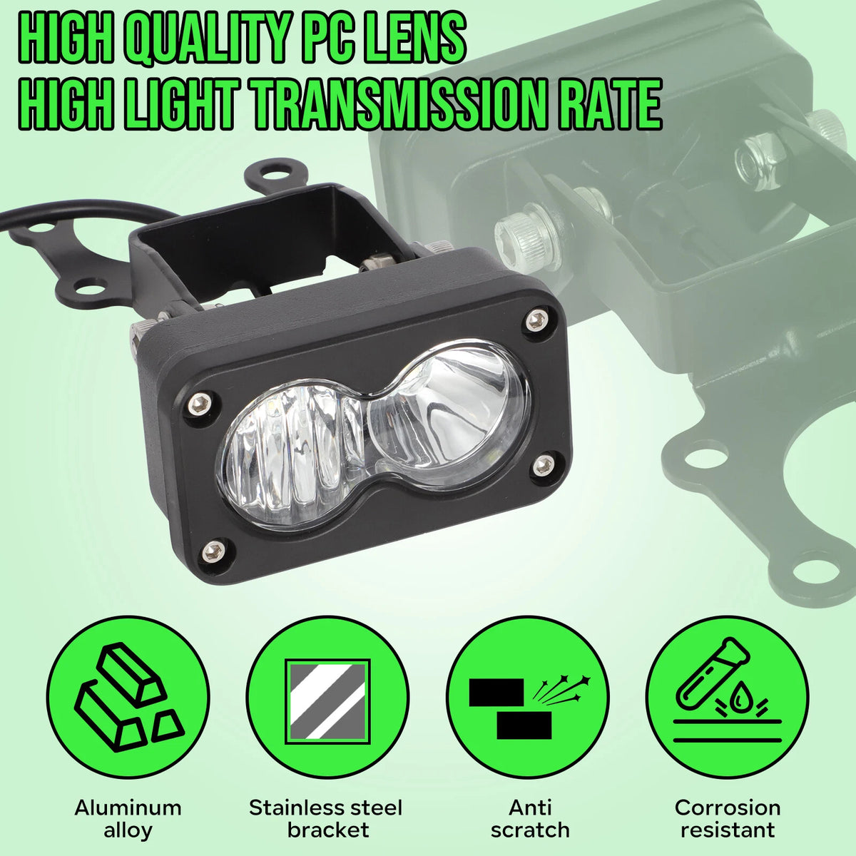 2X Headlight White LED Pod Combo Kit for Sur Ron Light Bee X (2018–2023)