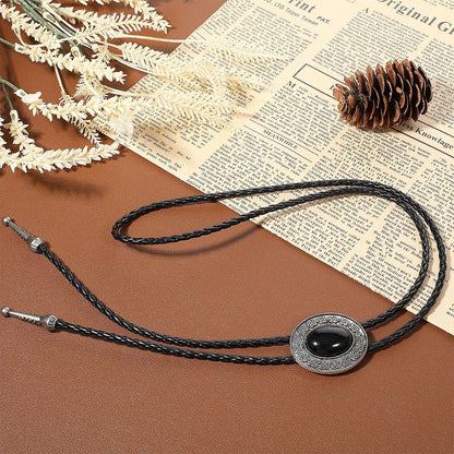 Bolo Tie for Men Western Cowboy 19.7 × 1.18 inches, Black