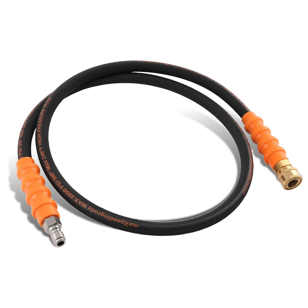 5FT 3/8" Pressure Washer Hose for Pressure Washers (4800 PSI) Rubber Steel Braided