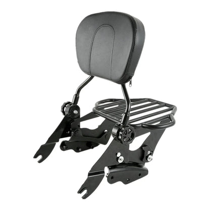 Backrest Sissy Bar Luggage Rack & 4 Point Docking for Harley Road Glide (2009–2013)