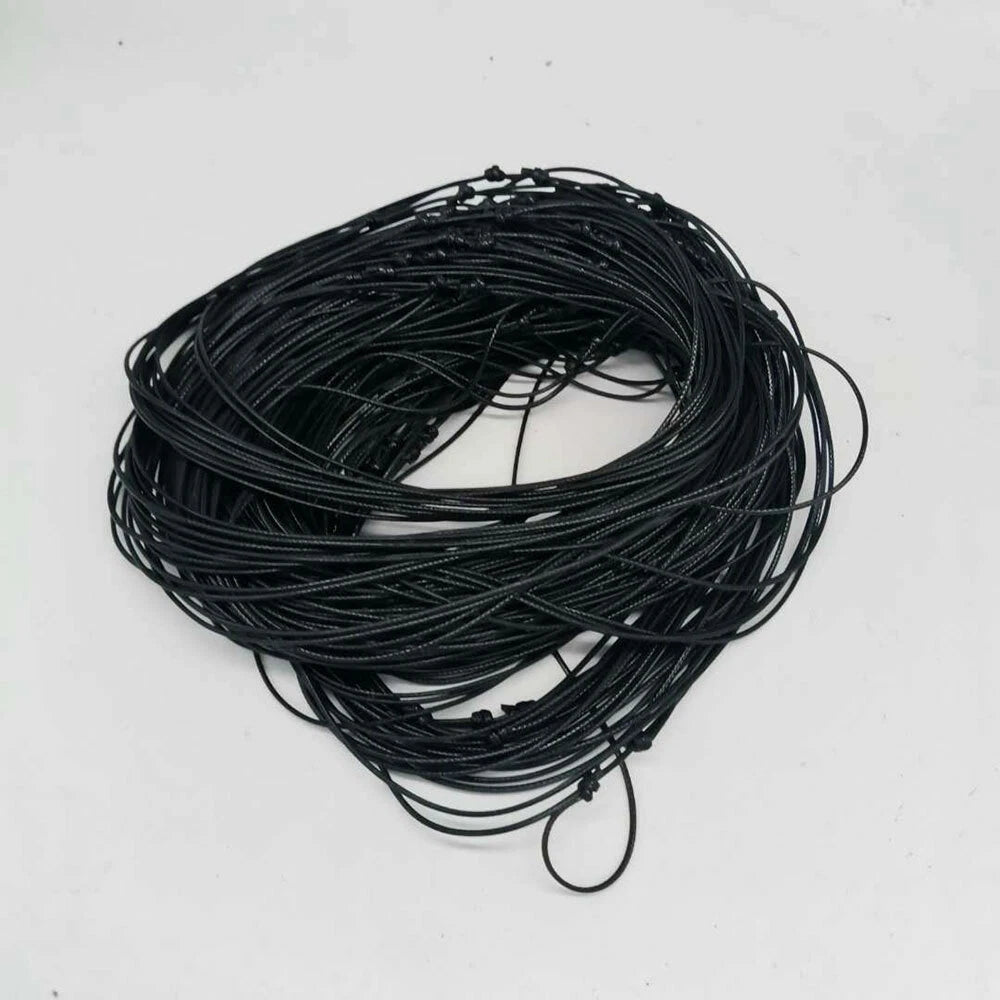 10PCS Handmade Black Waxed Cord Necklace 16-32 Inch Adjustable