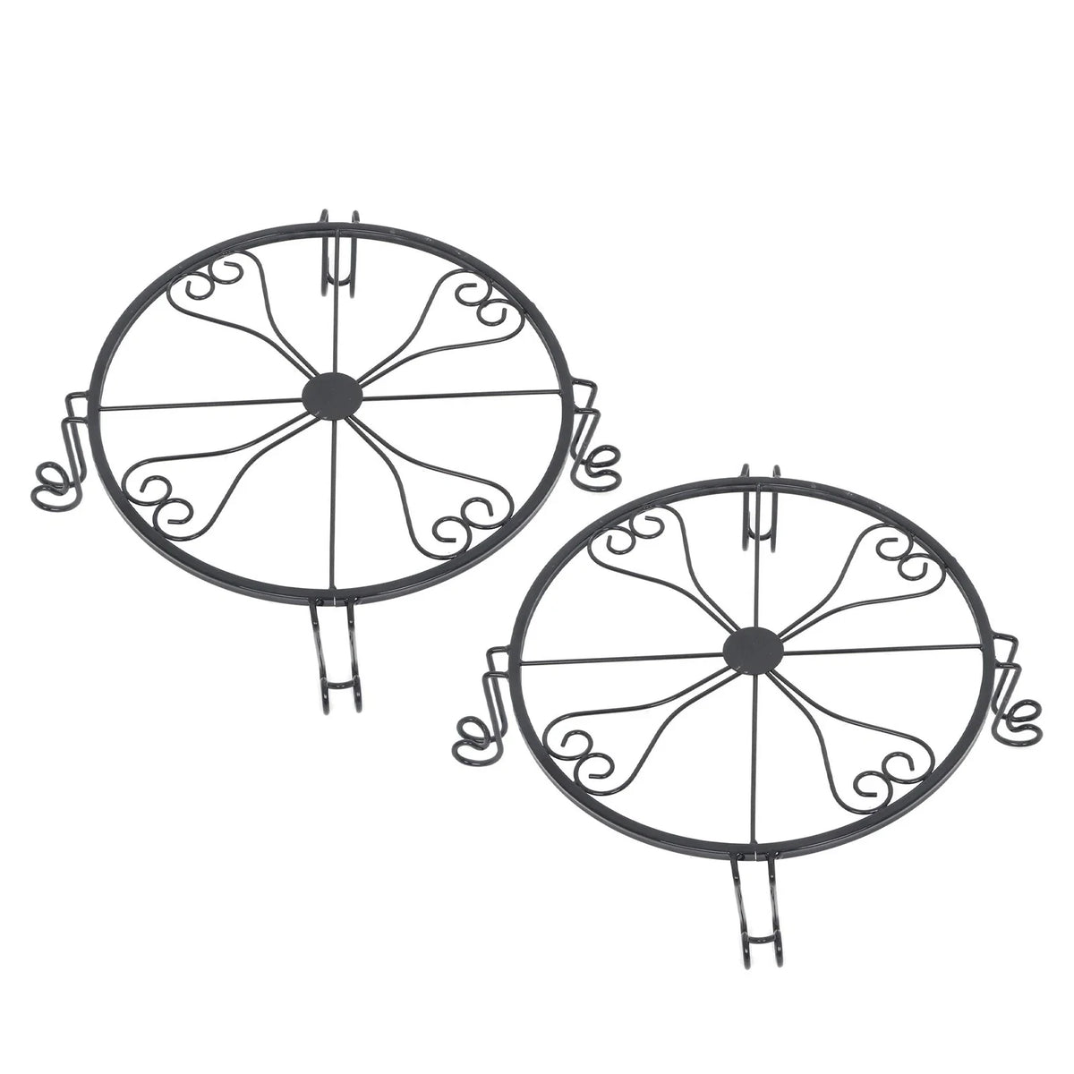 2X Round Wrought Iron Plant Stand for Flower Planters