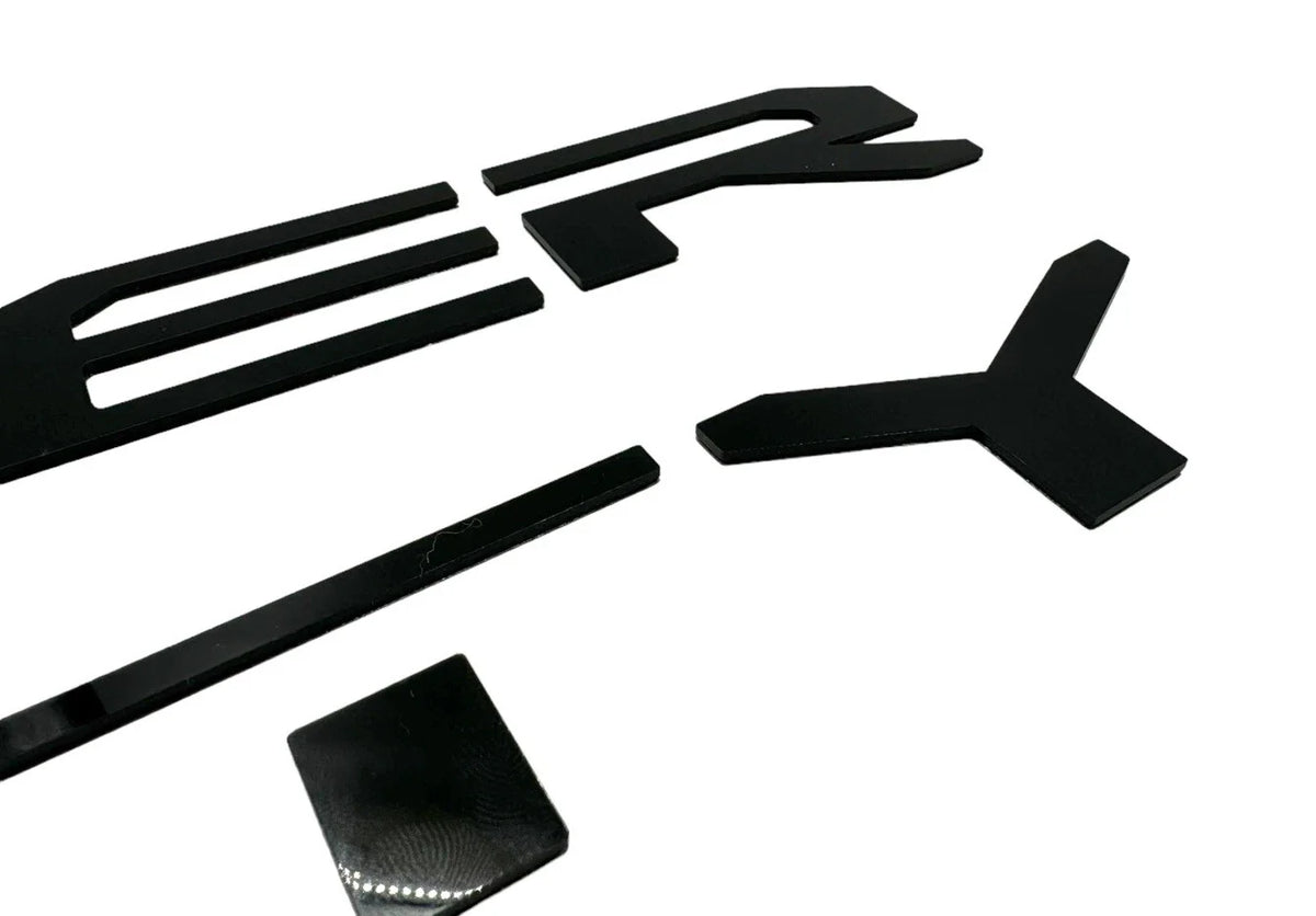 Hood Inserts Gloss Black Lettered for 2023-2025 Ford Super Duty