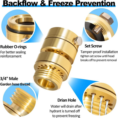 Self-Draining Vacuum Breaker for Hose Backflow Preventer