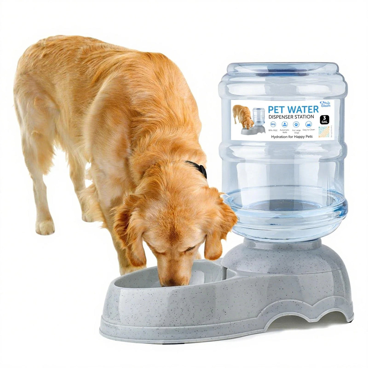 3 Gallon Automatic Gravity Dog Water Dispenser for Large Breeds
