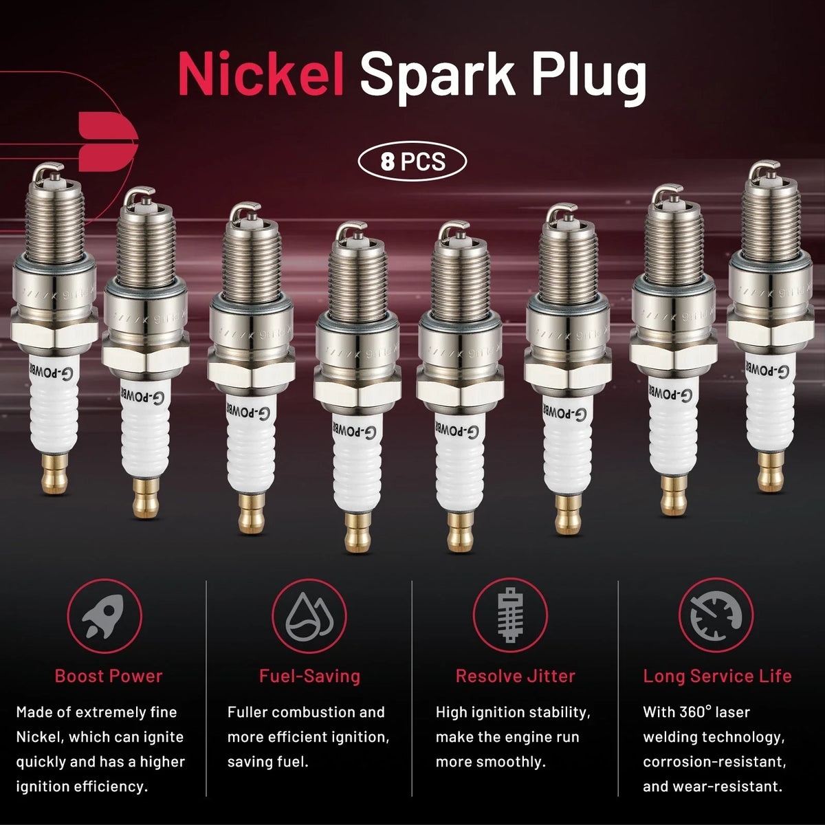 8PC Spark Plugs 7131 for Mercedes-Benz 280S 280SEL 280SL (1968–1971)