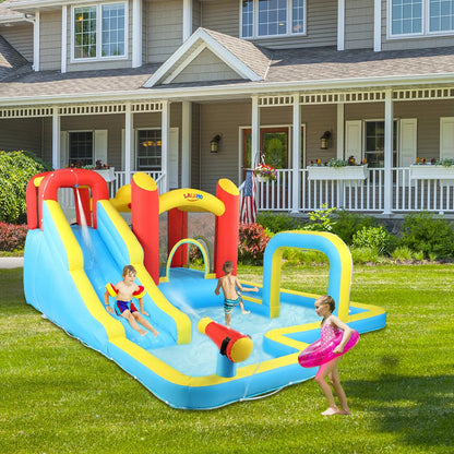 Inflatable Bounce House Water Slide Pool for Kids with Air Blower