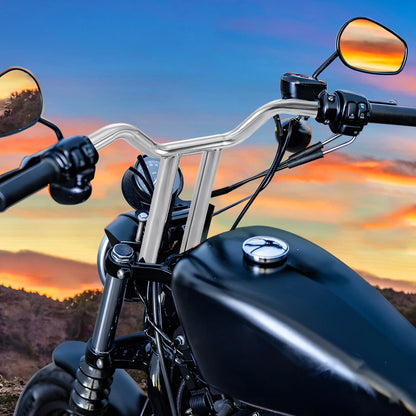 Chrome MX T Bars 14" Rise Handlebar for Harley Dyna Softail Sportster