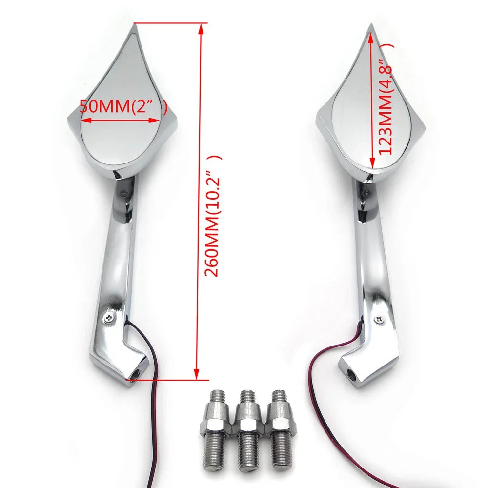 LED Turn Signal Spike Diamond Mirror for Yamaha Cruiser Royal Star (All Years)