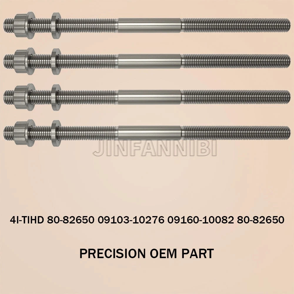 Titanium Cylinder Head Studs Bolt Nut Kit for Kawasaki KFX400 (2003–2006) 09103-10276, 09160-10082