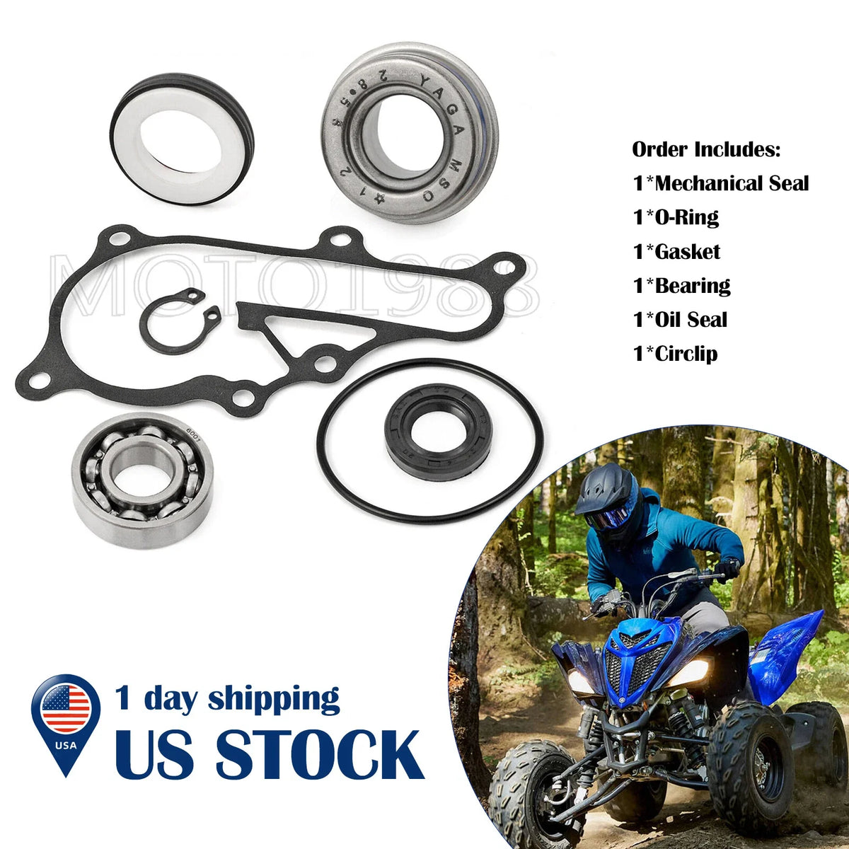 Water Pump Seal Gasket Rebuild Kit for YAMAHA Raptor 700 (2006–2021)