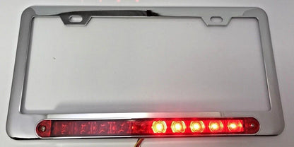 LED License Plate Frame Chrome Replacement with Turn Signal for Ford F-150 (2015–2023)