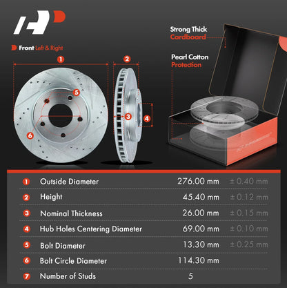 Drilled Brake Rotors & Ceramic Pads for Mitsubishi Lancer