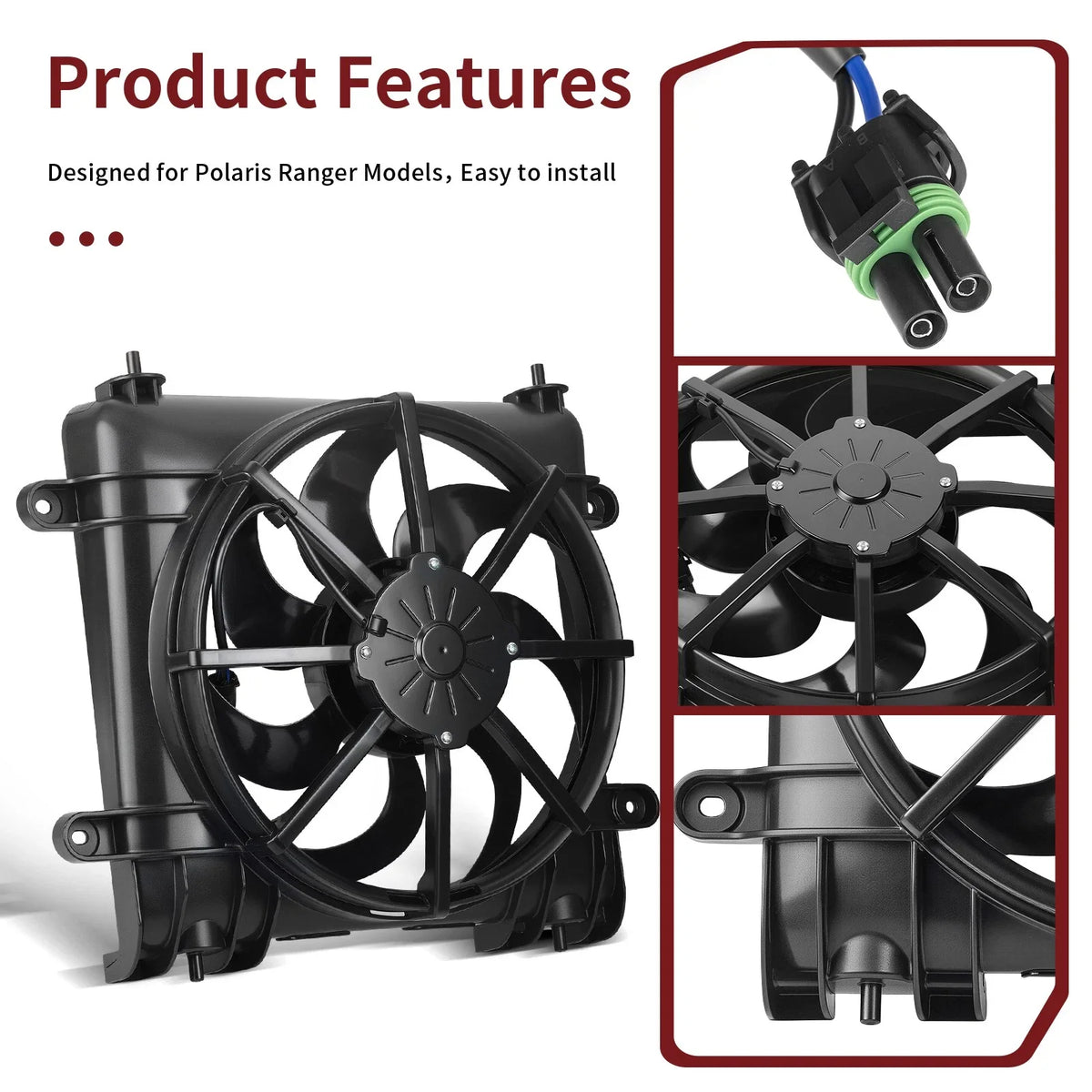 Radiator Cooling Fan Assy 2411816 for Polaris Ranger XP 1000 (2017–2025)