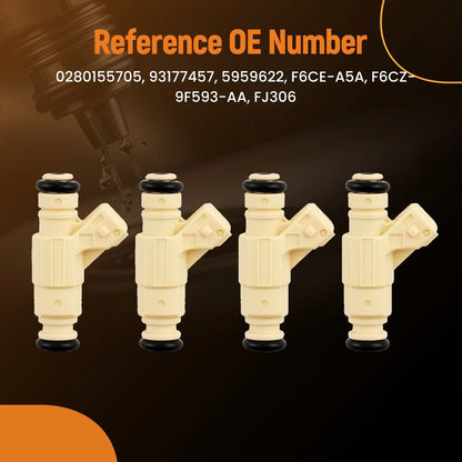 Set of 4 Fuel Injectors for Ford Escort Mercury Tracer (1997–2002)