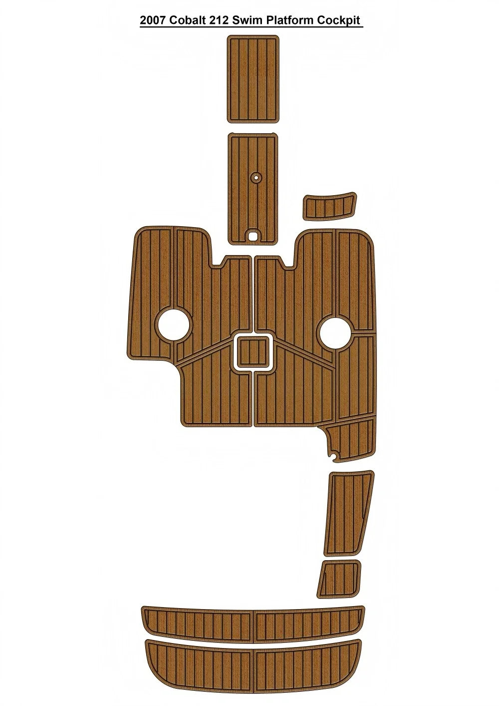 EVA Pad Foam Teak Deck Flooring Mat for Cobalt 212 (2007)