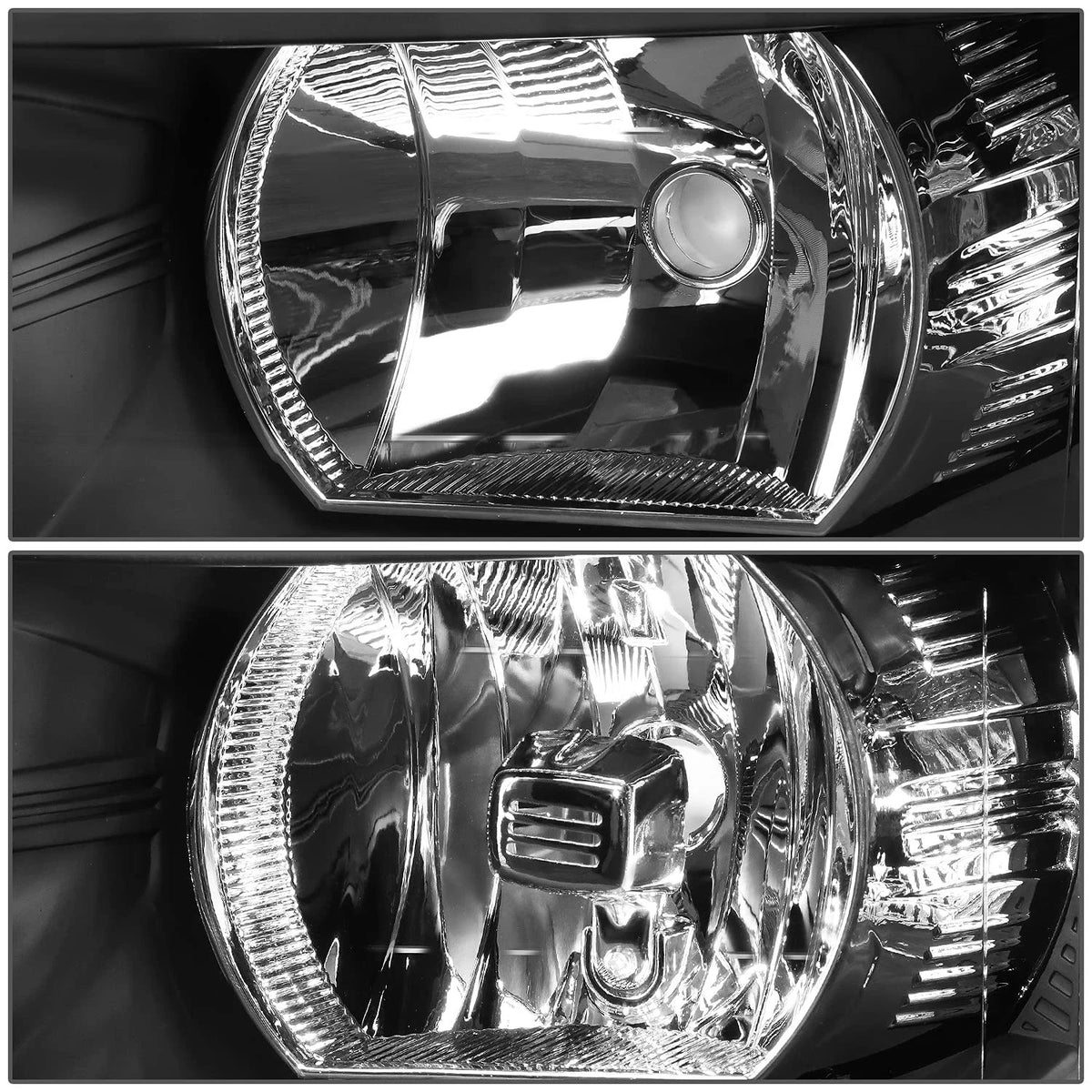 Pair of Black Housing Headlights for