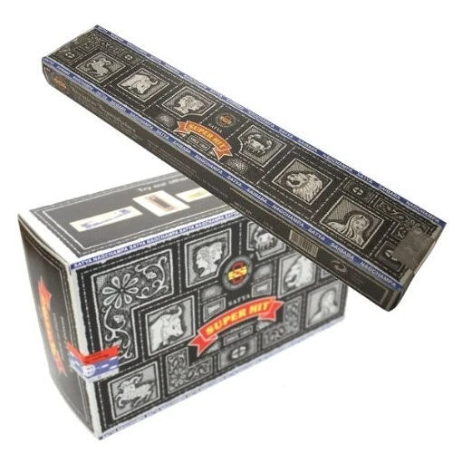 Set of 12 Nag Champa Super Hit Incense Sticks - 180g