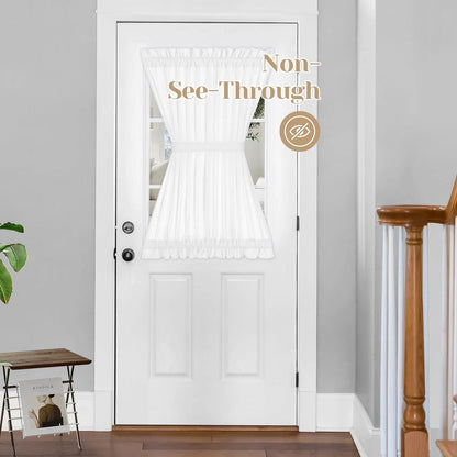 1 Panel Non-See-Through French Door Curtain for Front Door - 54 x 40 White
