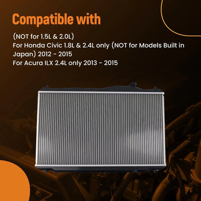 Cooling Radiator for Honda Civic 2.4L (2012–2015) Acura ILX (2013–2015) 13221