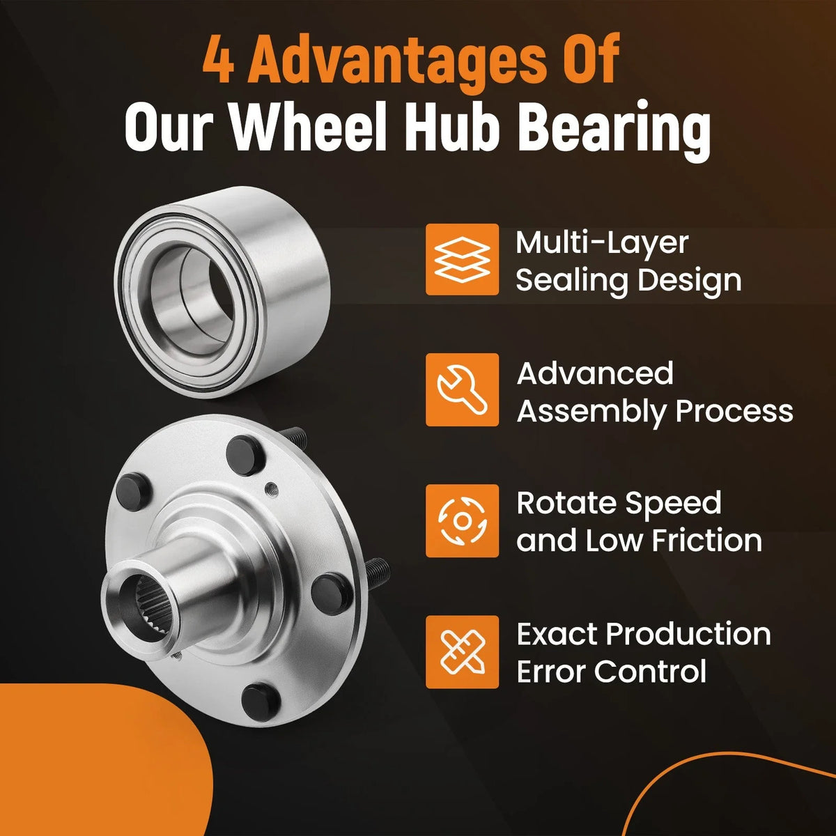 Front Wheel Hub Bearings for Honda Civic & Acura CSX ILX (FW78) (2012–2015)