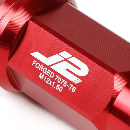 20Pcs Close-End Lug Nut Kit M12x1.5 for J2 (7075 Aluminum, Red)