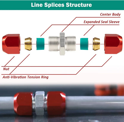 800-641 Line Splice for A/C, Coolant, Heater - 3/8 in. Aluminum Lines