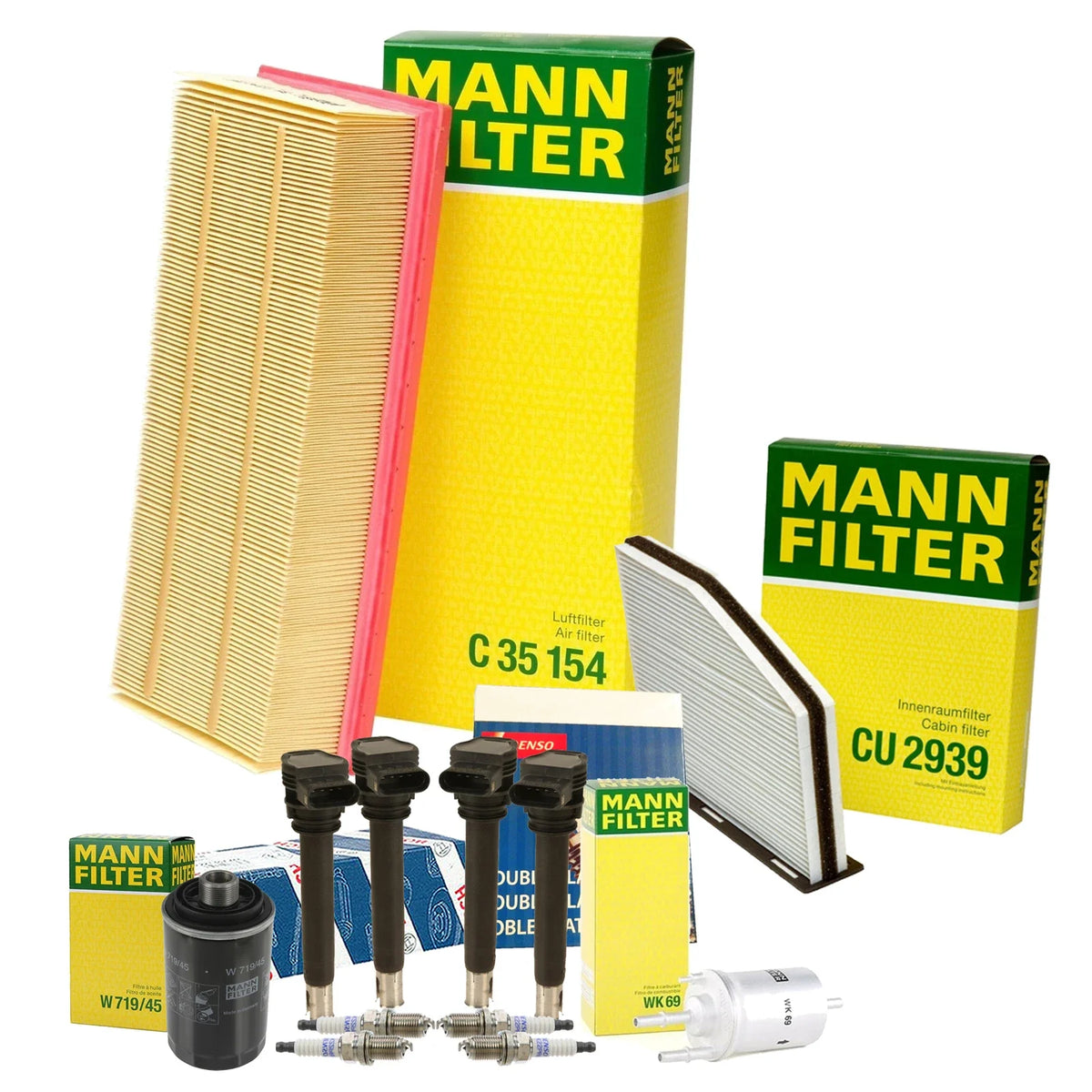 Set of 4 Double Platinum Spark Plugs for Audi VW