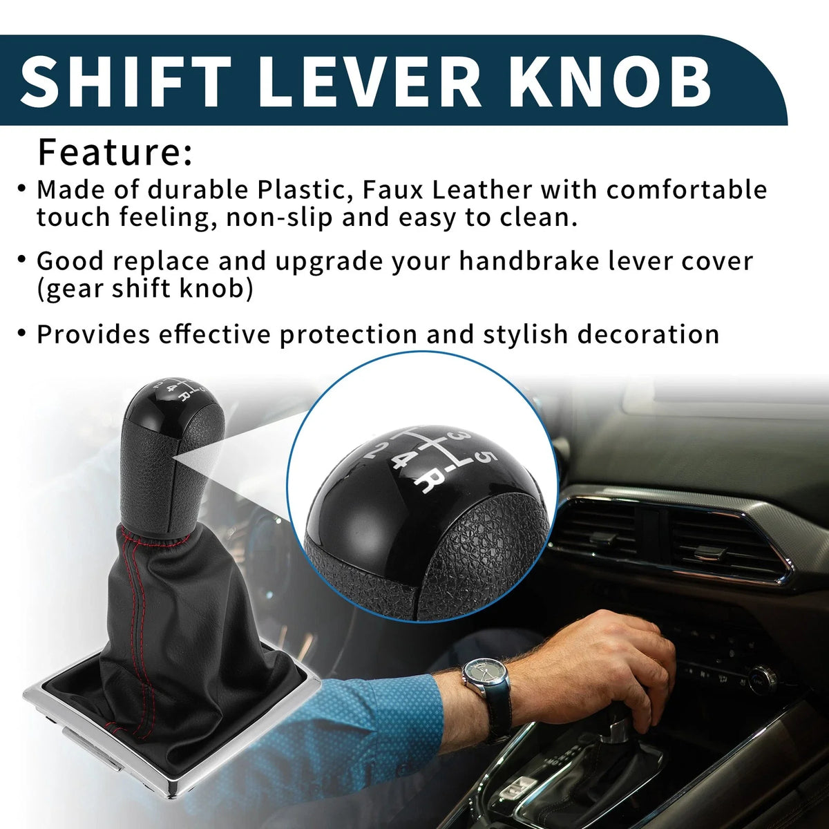 5 Speed Manual Gear Shift Knob with Cover for Ford Focus MK2 (2004–2008)
