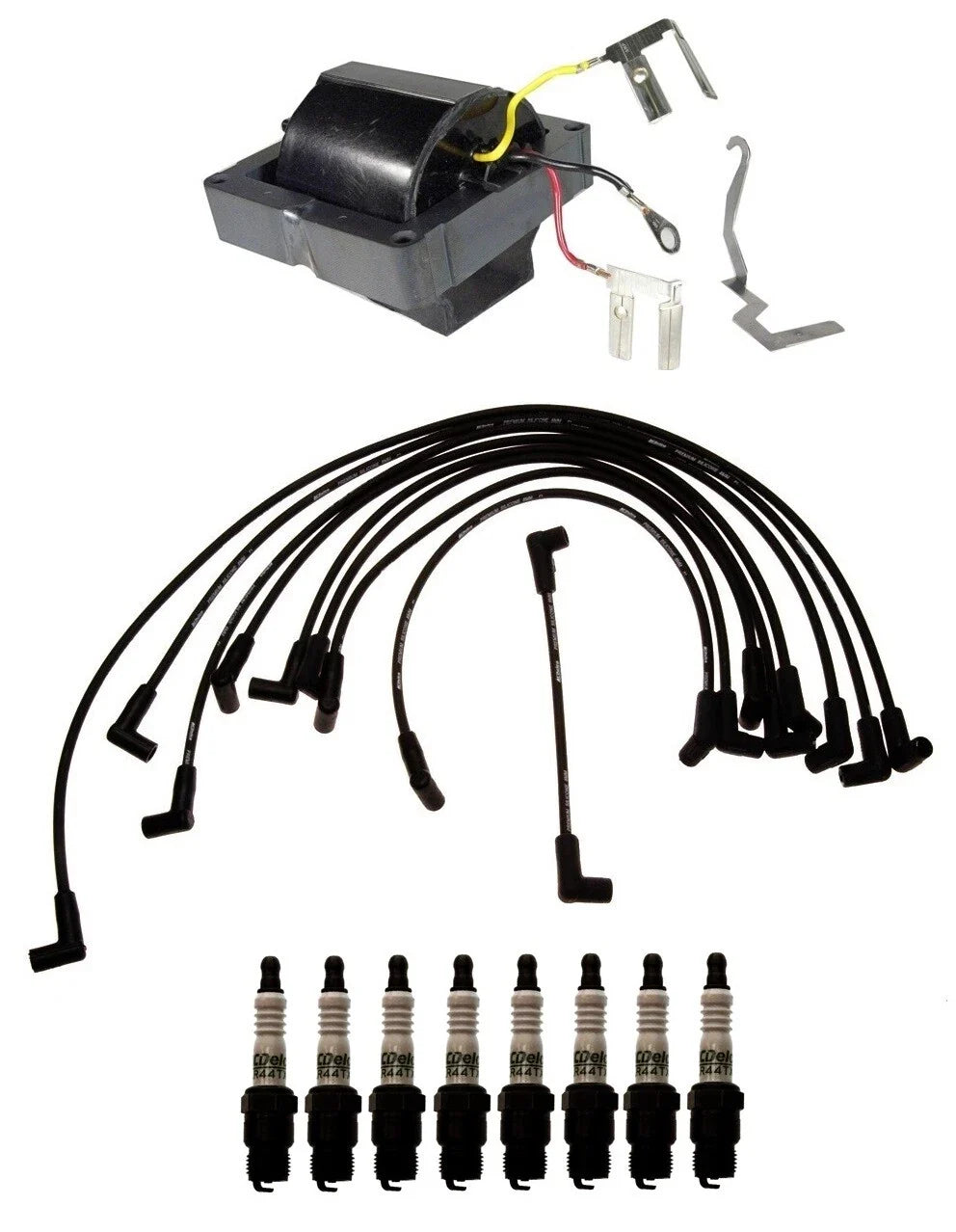 Ignition Wires & Spark Plugs Kit for Chevy P20 P30 GMC C25 Jimmy (1 Coil, 8 Plugs)