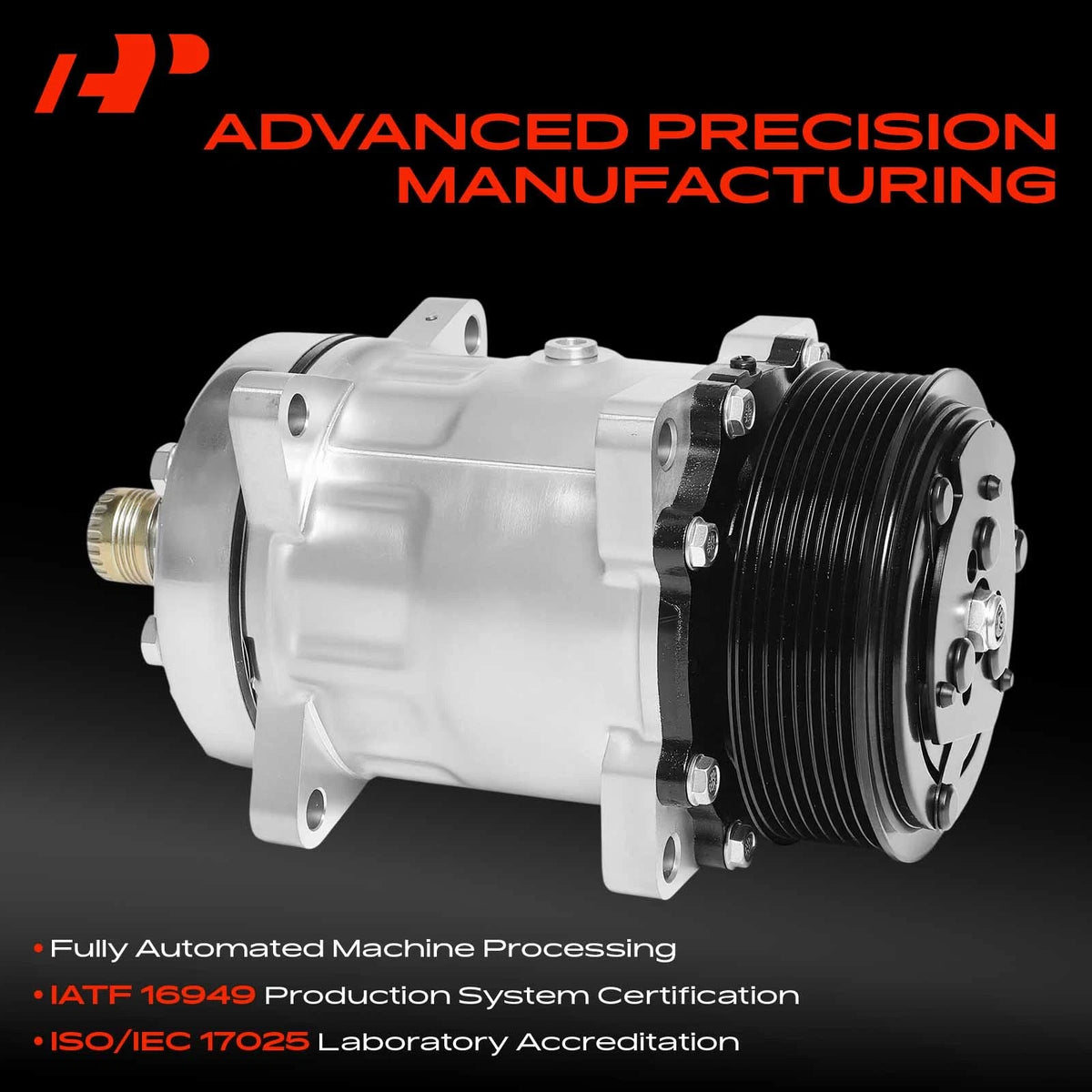 A/C Compressor with Clutch for Freightliner FL50 FC70 FS65 MB60 MB70 (4379RD5112470, A2247692000, ABPN83304823, RDHRD5102620P, 58703)