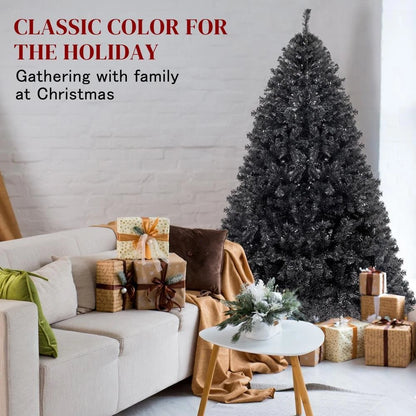 6FT Black Artificial PVC Christmas Tree for Indoor/Outdoor Holiday Decor