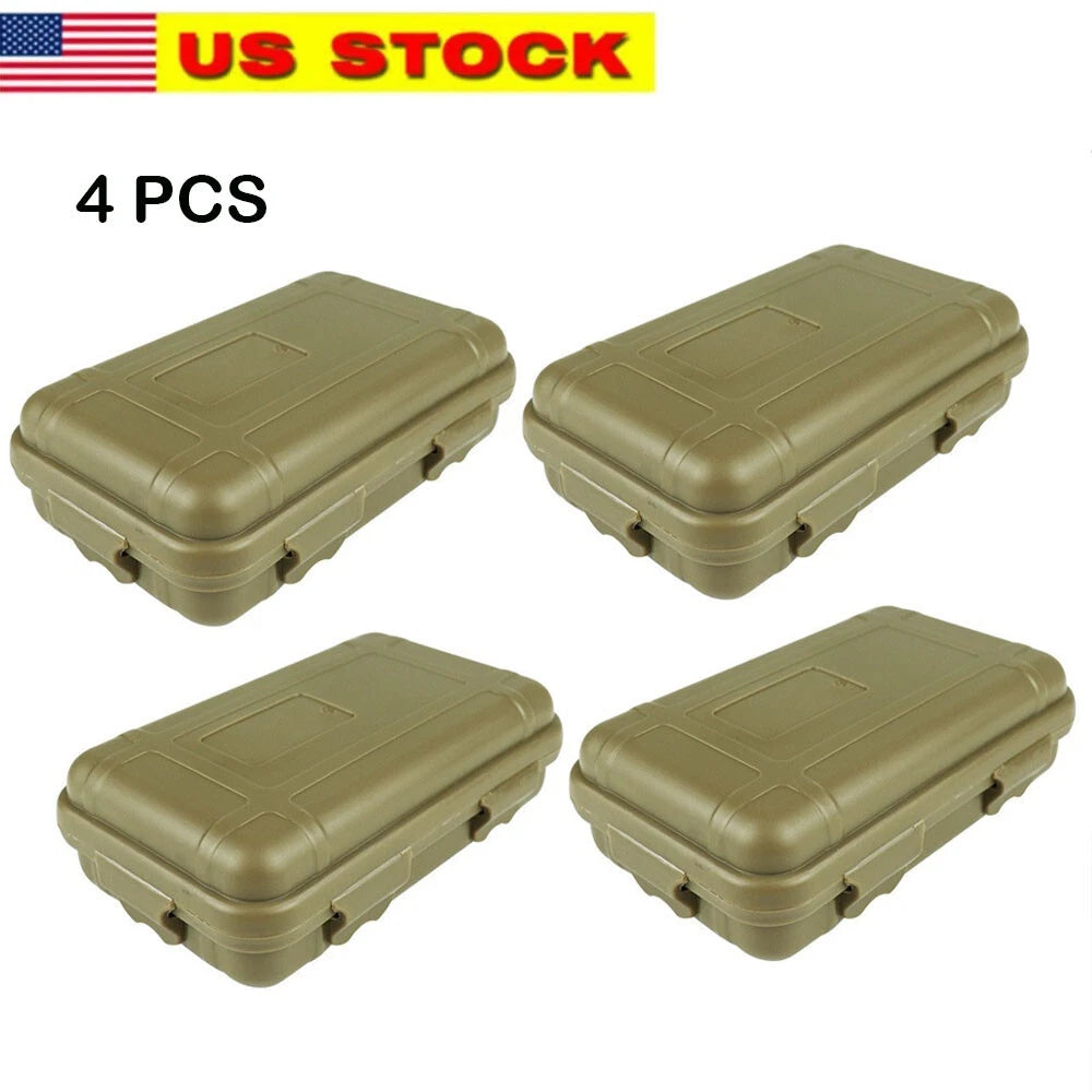 Set of 4 Waterproof Sealed Storage Boxes - Outdoor Moisture-proof Cases