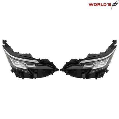 Set of 2 LED Headlights for Toyota Sienna (2021–2022) Chrome Bezel