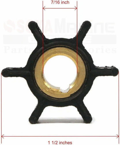 2X Water Pump Rebuild Kits w/ Housing for Johnson Evinrude 4-8 HP (396644)