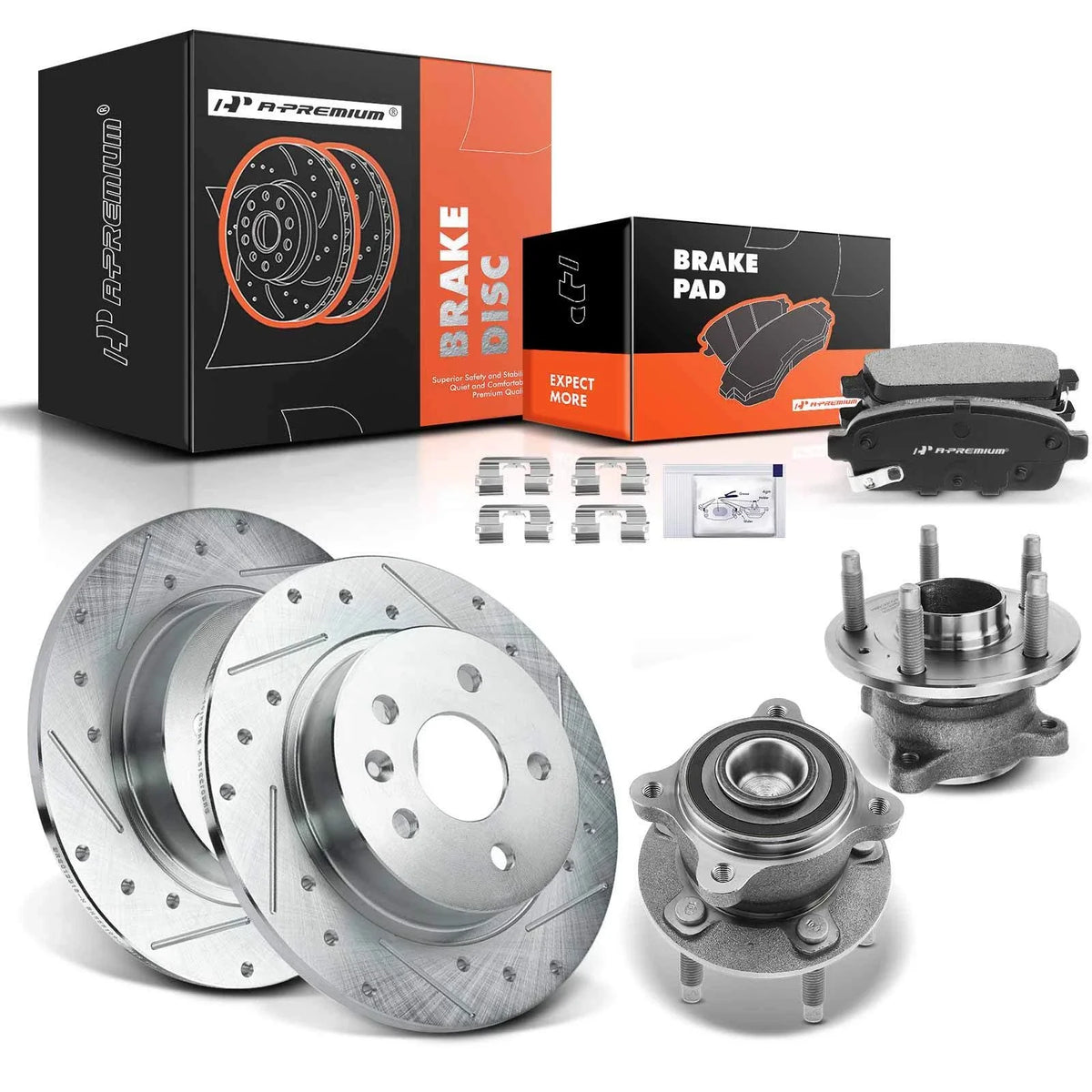 Rear Drilled Brake Rotors & Pads for Chevrolet Cruze (2011–2012)
