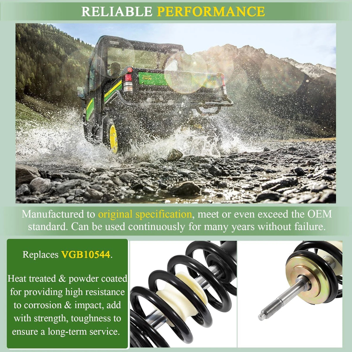 Coil-Over Shocks Front Suspension Kit for John Deere HPX Gator (2007–2021)