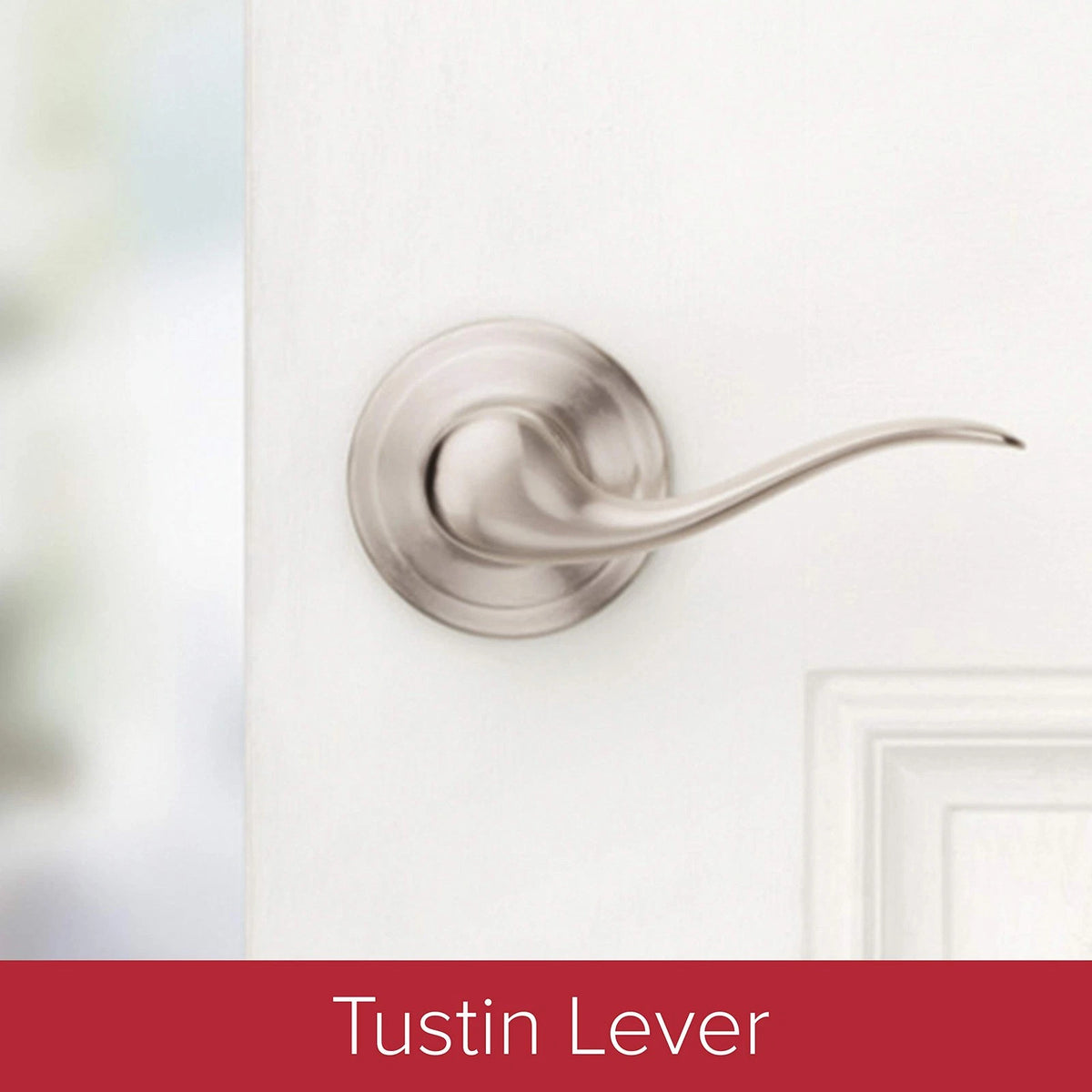 Kwikset Avalon Front Door Handle for Entry (No Lock, Satin Nickel)