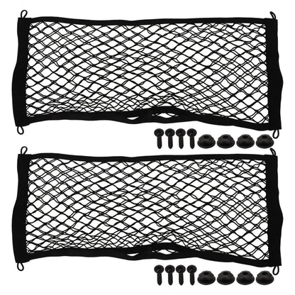 Set of 2 Pocket Storage Nets for RV (25x60cm) with Screws - Black