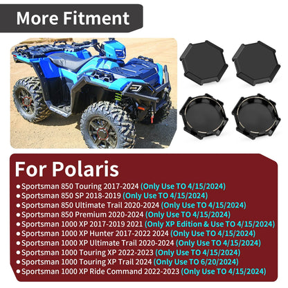Wheel Hub Cap Set of 4 for Polaris Sportsman 850 Ultimate Trail (2020–2024)