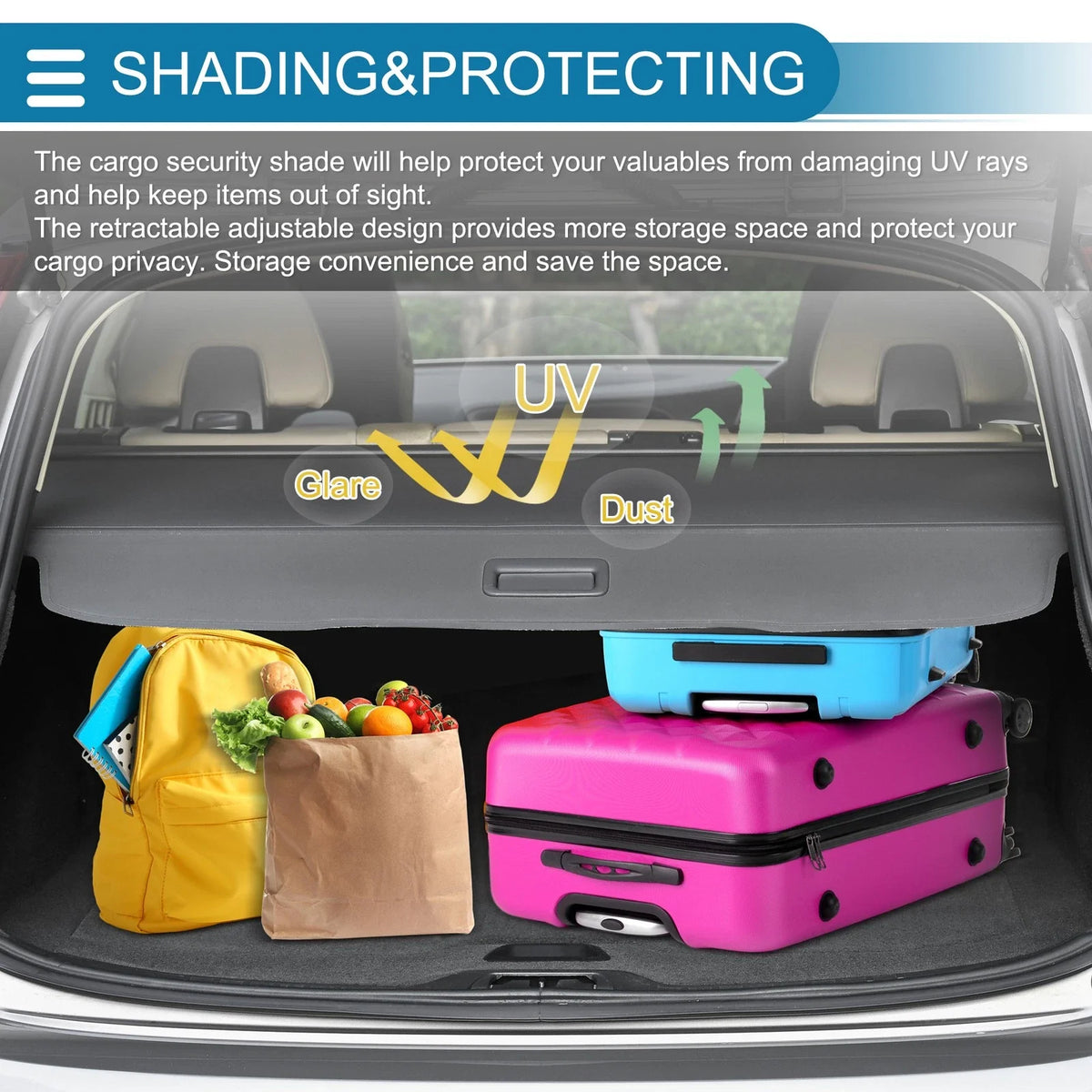 Retractable Cargo Cover for Ford Explorer (2022–2025) Black